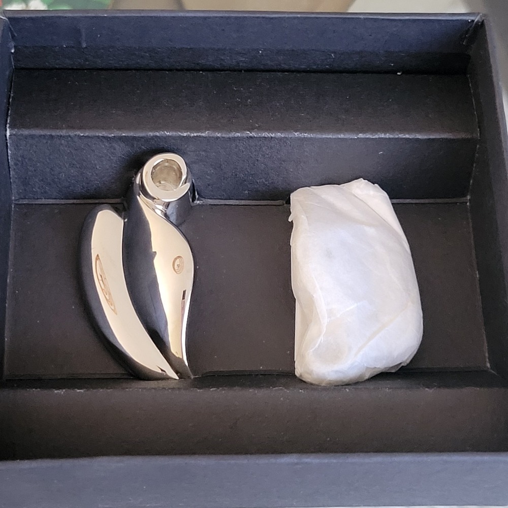 Vtg Dansk Silver Plate Leaf Tiny Narrow Taper Holders Set of 2 New In Box MCM